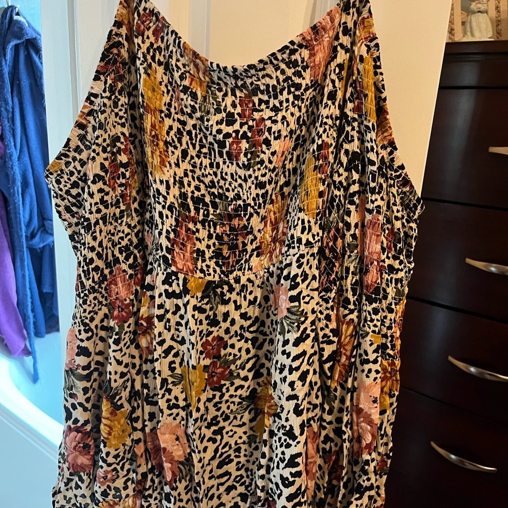 Leopard Print Cold Shoulder Blouse - image 1